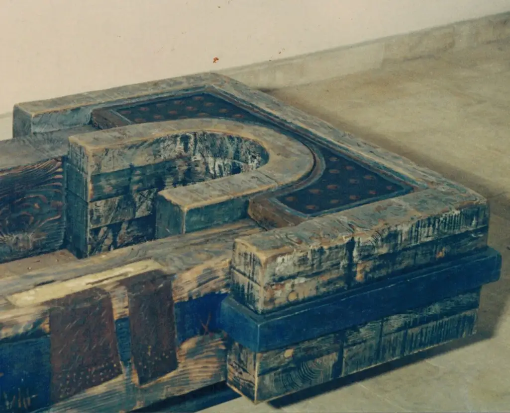 Galina Chehirian — archival photograph of a wooden sculpture